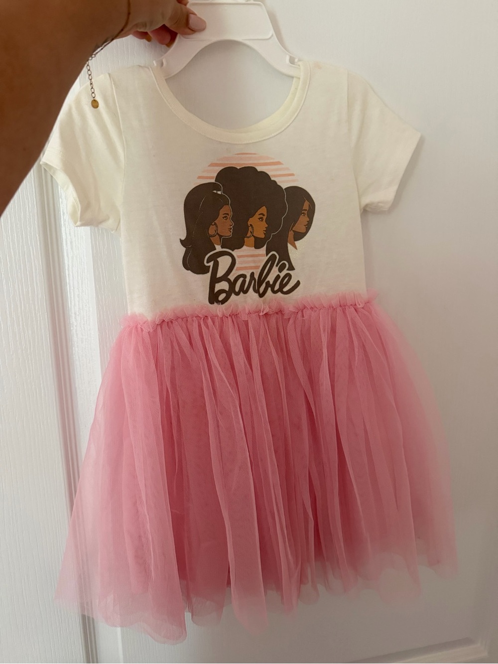 Barbie Cream Top with Pink Tulle Skirt